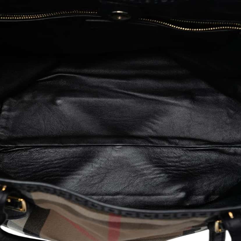 Burberry Small House Check Canvas Bridle Salisbury Tote Brown Canvas Very good condition - Model View