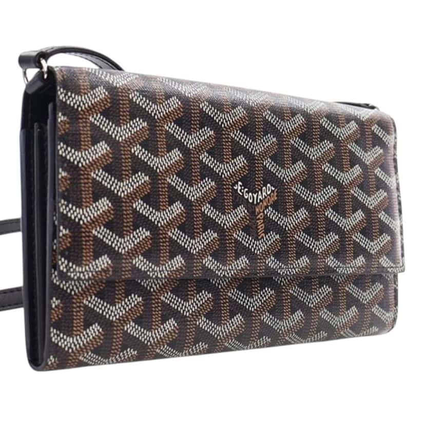 Goyard Goyardine Varenne Continental Wallet On Strap Black Canvas Good condition - Back View
