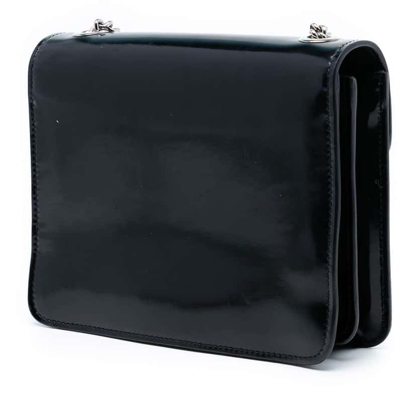 Gucci Small Polished Calfskin Interlocking G Dollar Crossbody Black Leather Very good condition - Back View