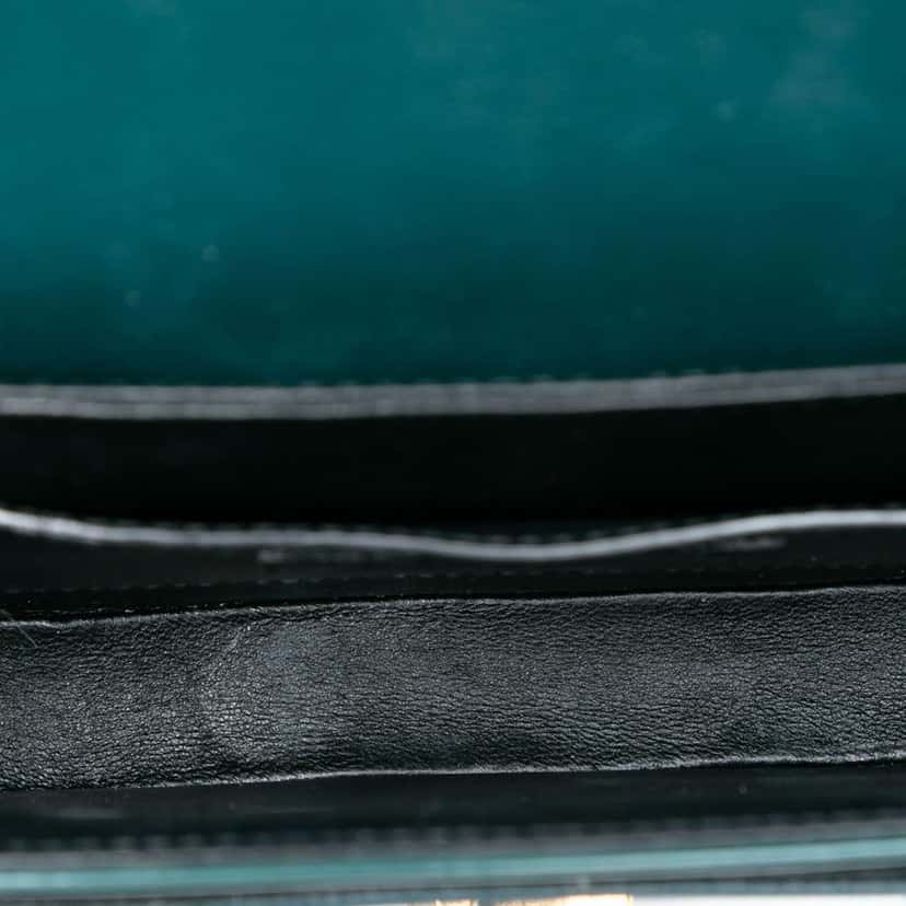 Saint Laurent Small Patent Solferino Satchel In Box Green Leather Good condition - Model View
