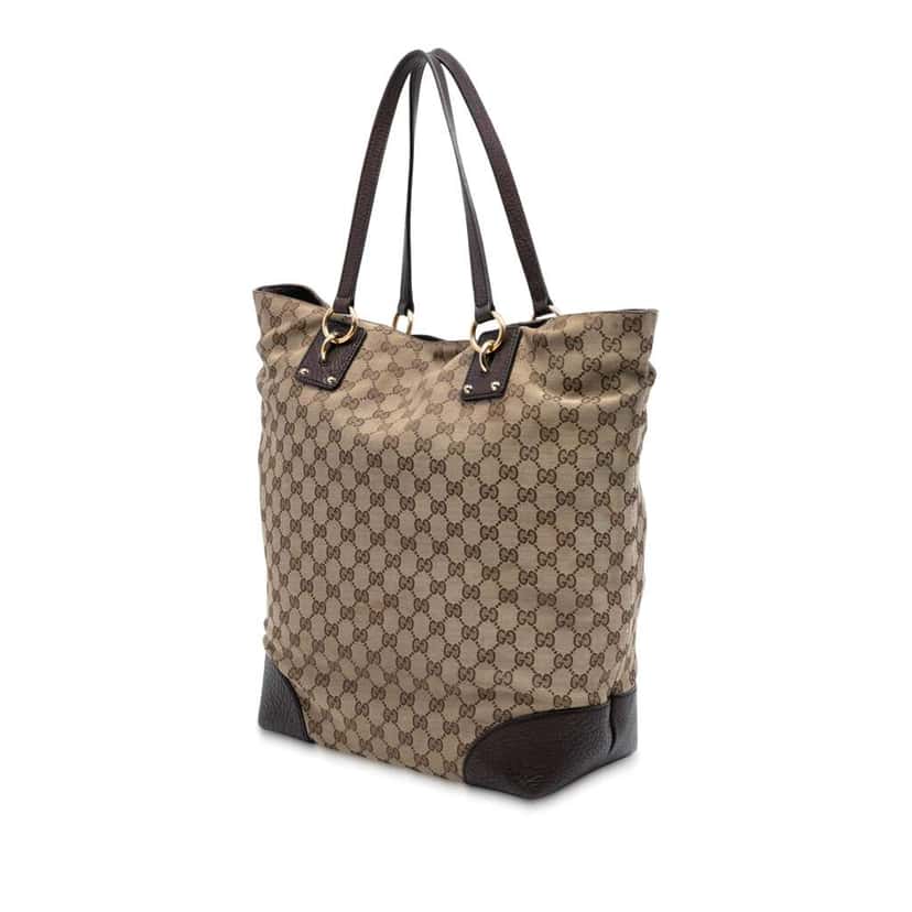 Gucci Large GG Canvas GG Charm Tote Brown Canvas Good condition - Back View