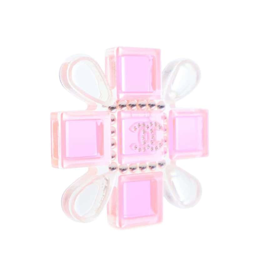 Chanel Resin Maltese Cross Brooch Pink Good condition - Inside View