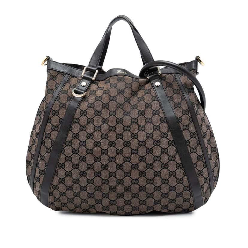 Gucci GG Canvas Abbey D Ring Convertible Satchel Brown Canvas Good condition - Front View