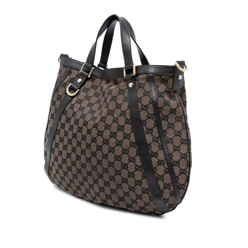 Gucci GG Canvas Abbey D Ring Convertible Satchel Brown Canvas Good condition - Back View