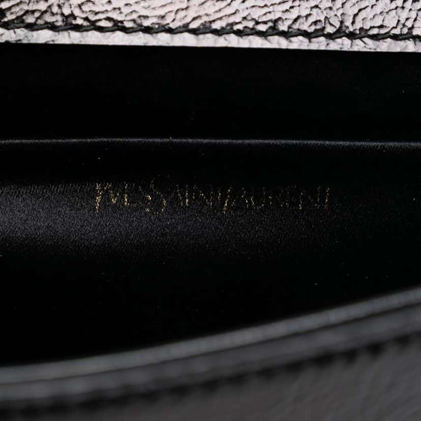 Saint Laurent Large Textured Patent Monogram Belle De Jour Clutch Black Leather Good condition - Box View