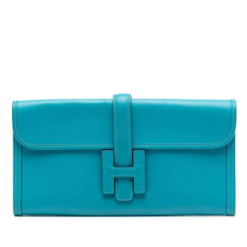 Hermès Swift Jige Elan 29 Blue Leather Good condition - Front View