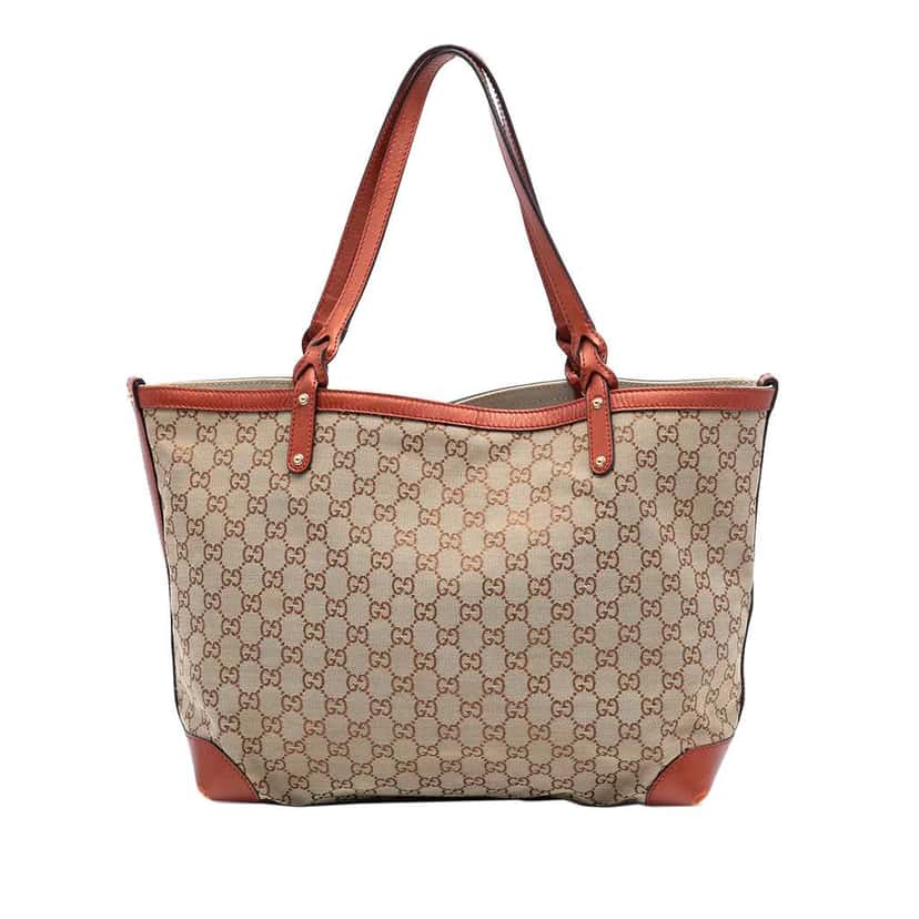 Gucci Medium GG Canvas Craft Tote Brown Canvas Good condition - Front View