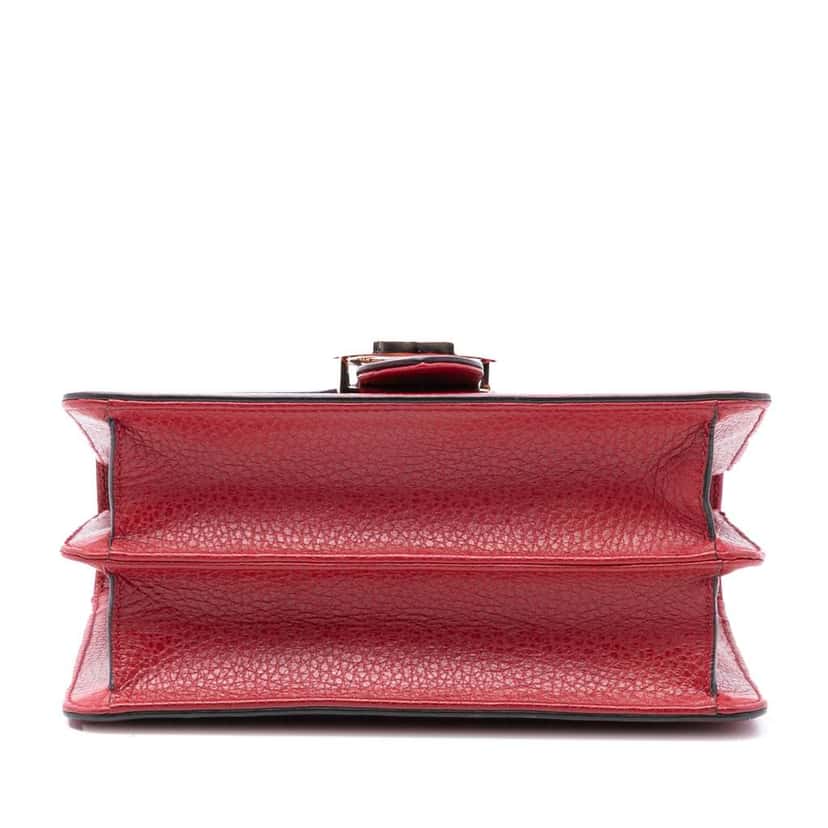 Gucci Small Dollar Calfskin Interlocking G Crossbody Red Leather Very good condition - Inside View