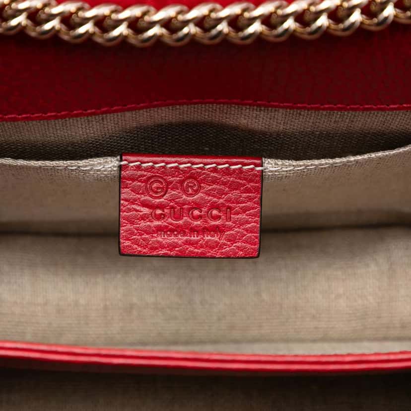 Gucci Small Dollar Calfskin Interlocking G Crossbody Red Leather Very good condition - Box View