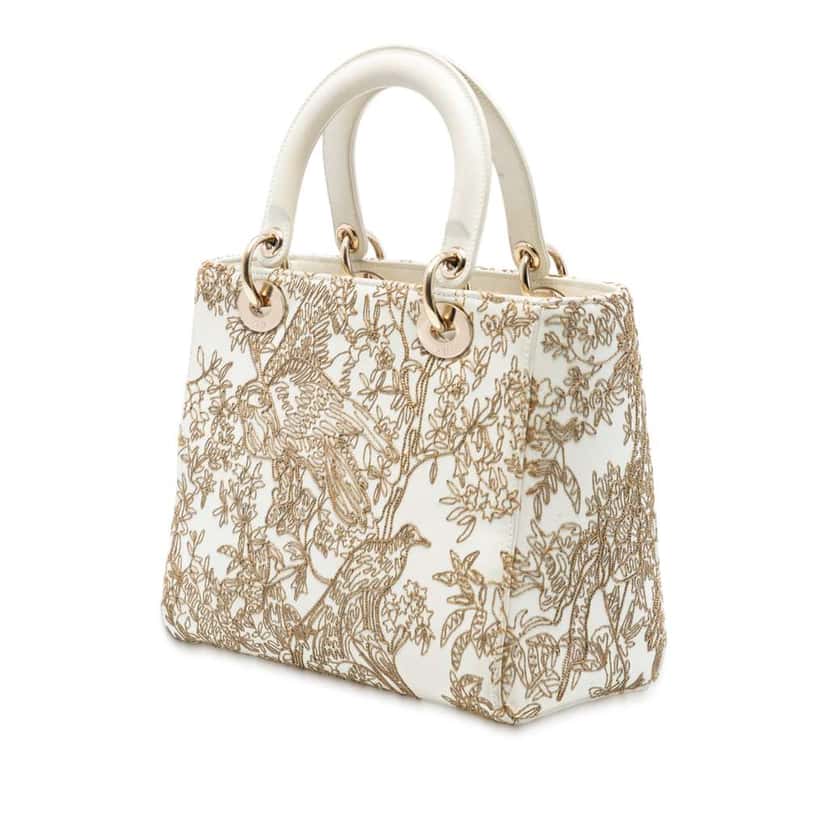 Dior Medium Calfskin Embroidered Astrology Lady Dior Brown Leather Good condition - Back View