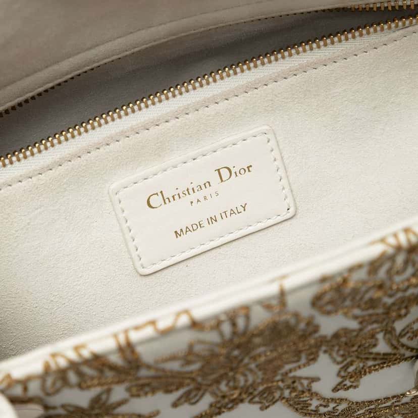 Dior Medium Calfskin Embroidered Astrology Lady Dior Brown Leather Good condition - Box View