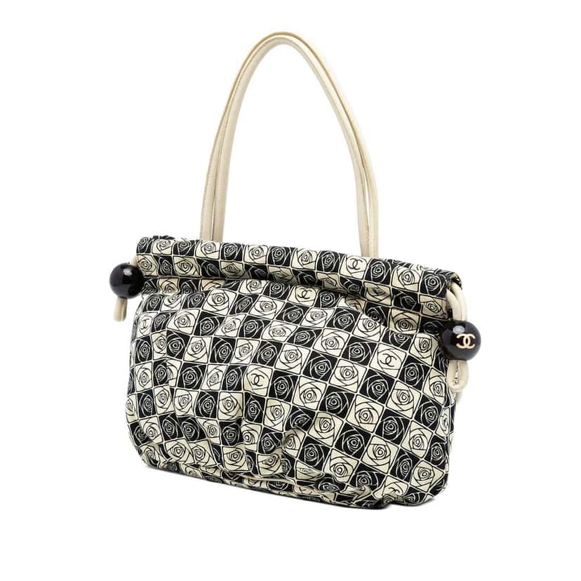 Chanel Camellia Canvas Coco Ball Tote Brown Canvas Very good condition - Back View