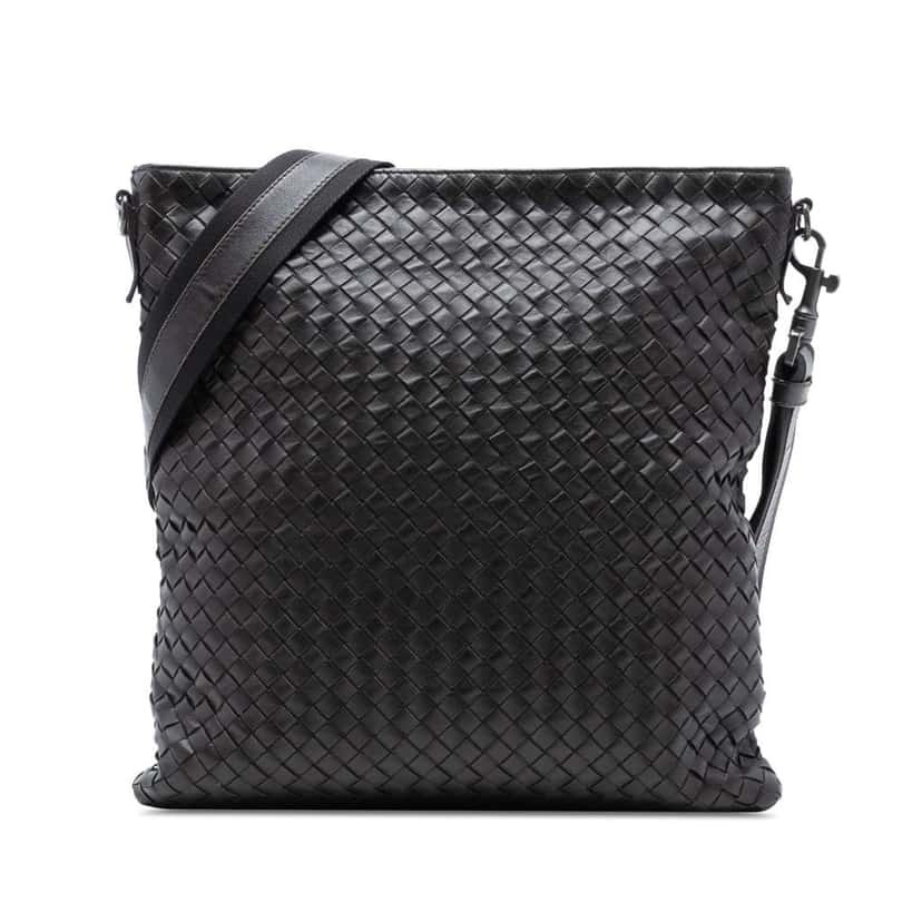 Bottega Veneta Nappa Intrecciato VN Crossbody Brown Leather Very good condition - Front View