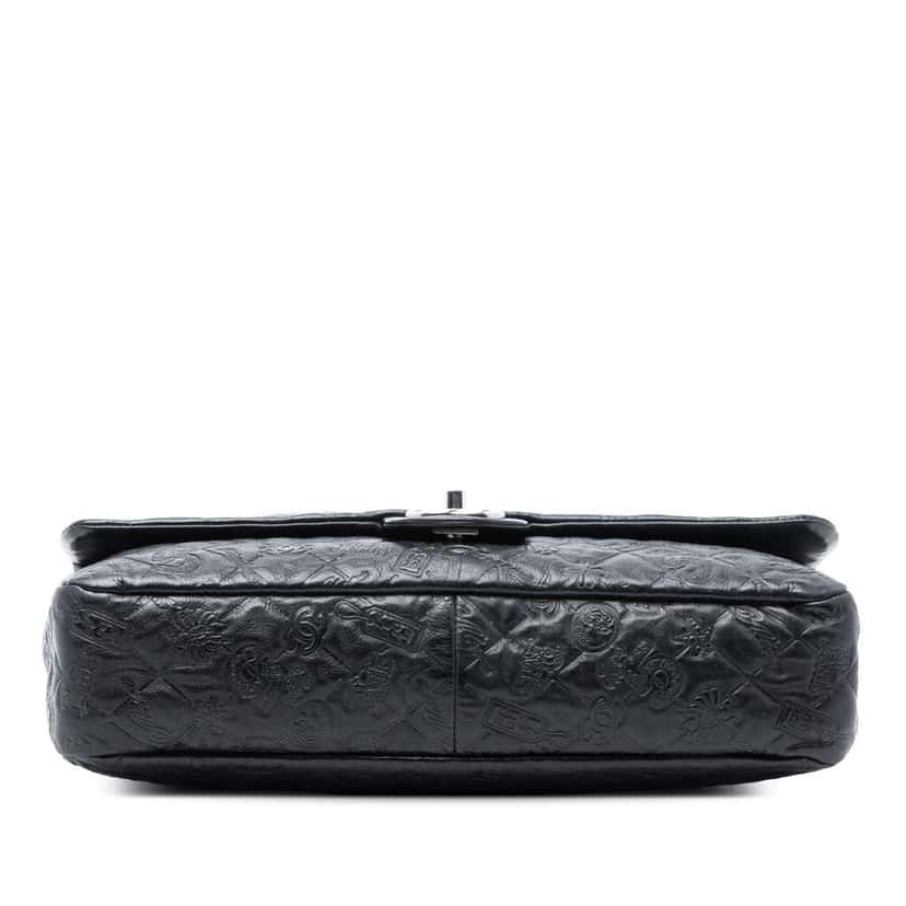 Chanel Jumbo Embossed Calfskin Lucky Symbols Flap Black Leather Good condition - Inside View
