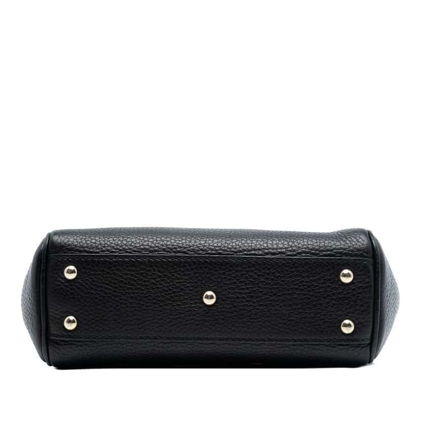 Gucci Mini Calfskin Bamboo Shopper Satchel Black Leather Good condition - Inside View