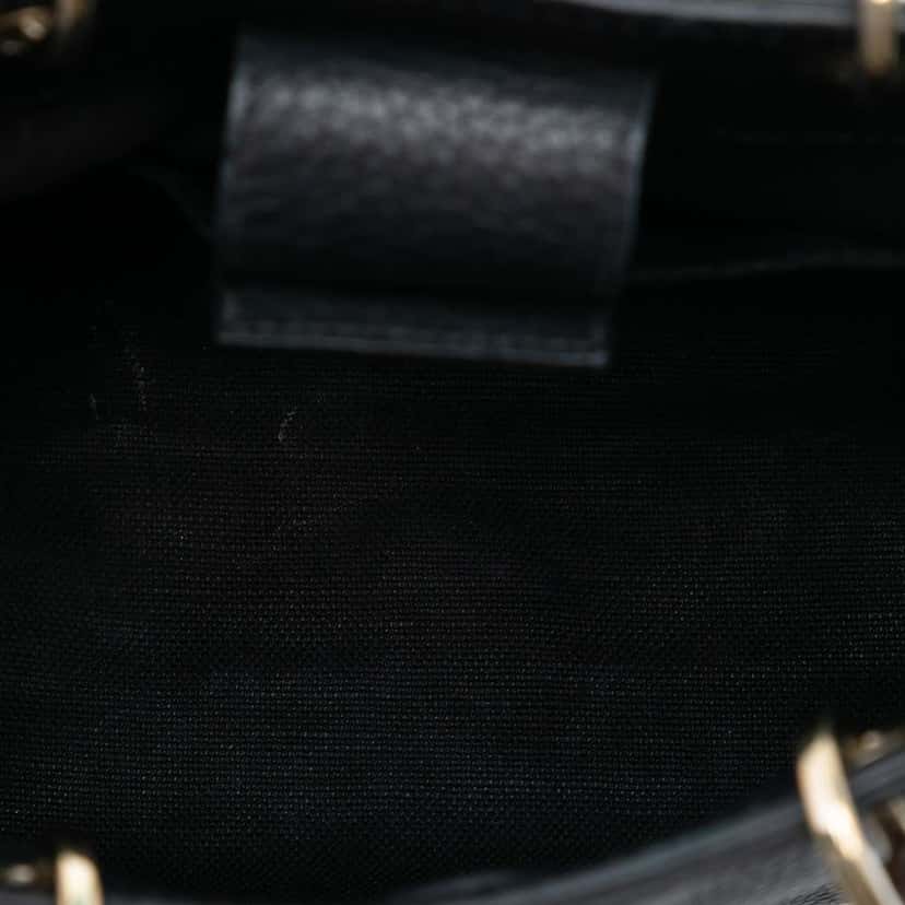 Gucci Mini Calfskin Bamboo Shopper Satchel Black Leather Good condition - Model View