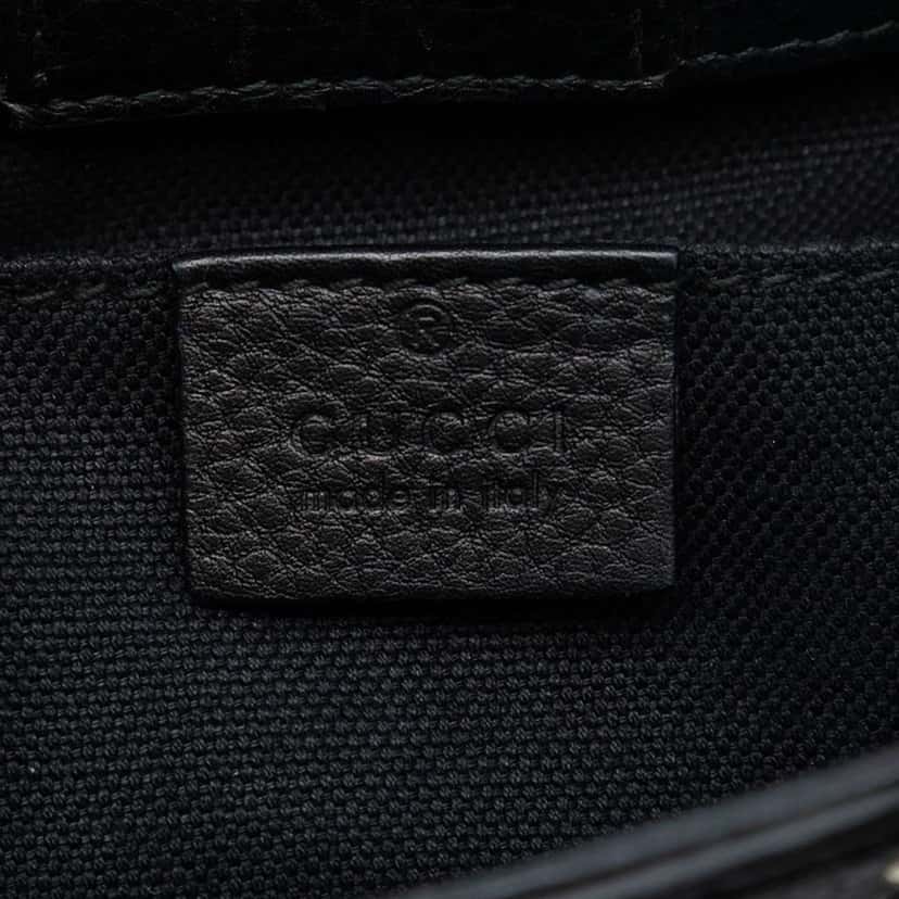 Gucci Mini Calfskin Bamboo Shopper Satchel Black Leather Good condition - Box View