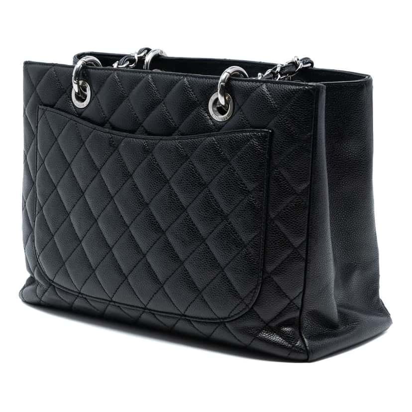 Chanel Caviar Grand Shopping Tote Black Leather Very good condition - Back View