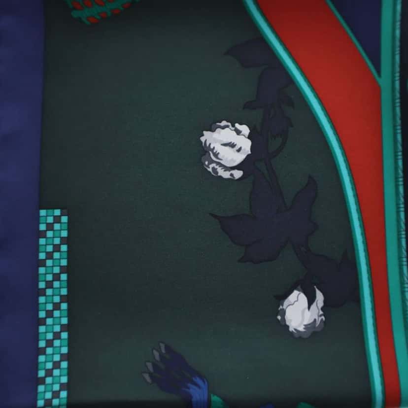 Hermès Harnais Francais Silk Scarf Green Silk Good condition - Inside View