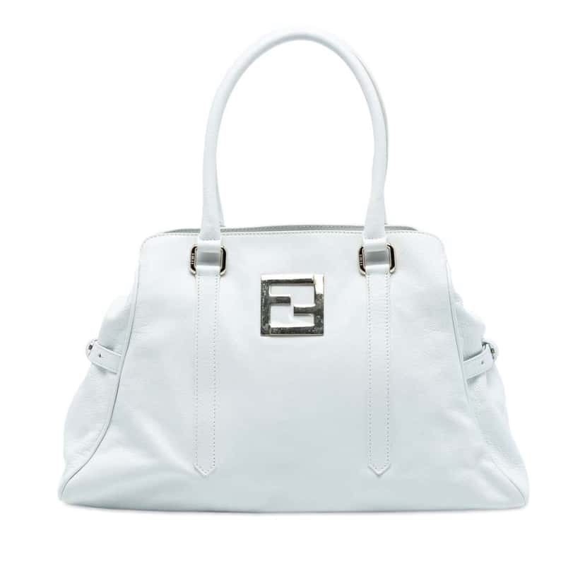 Fendi Leather FF Tote White Leather Very good condition - Front View