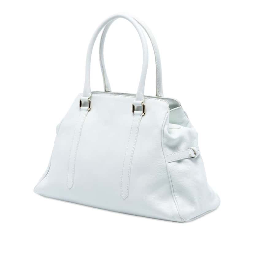 Fendi Leather FF Tote White Leather Very good condition - Back View