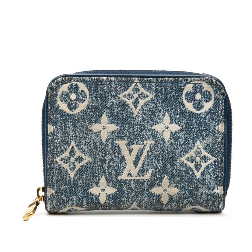 Louis Vuitton Monogram Jacquard Denim Zippy Coin Purse Blue Denim Very good condition - Front View