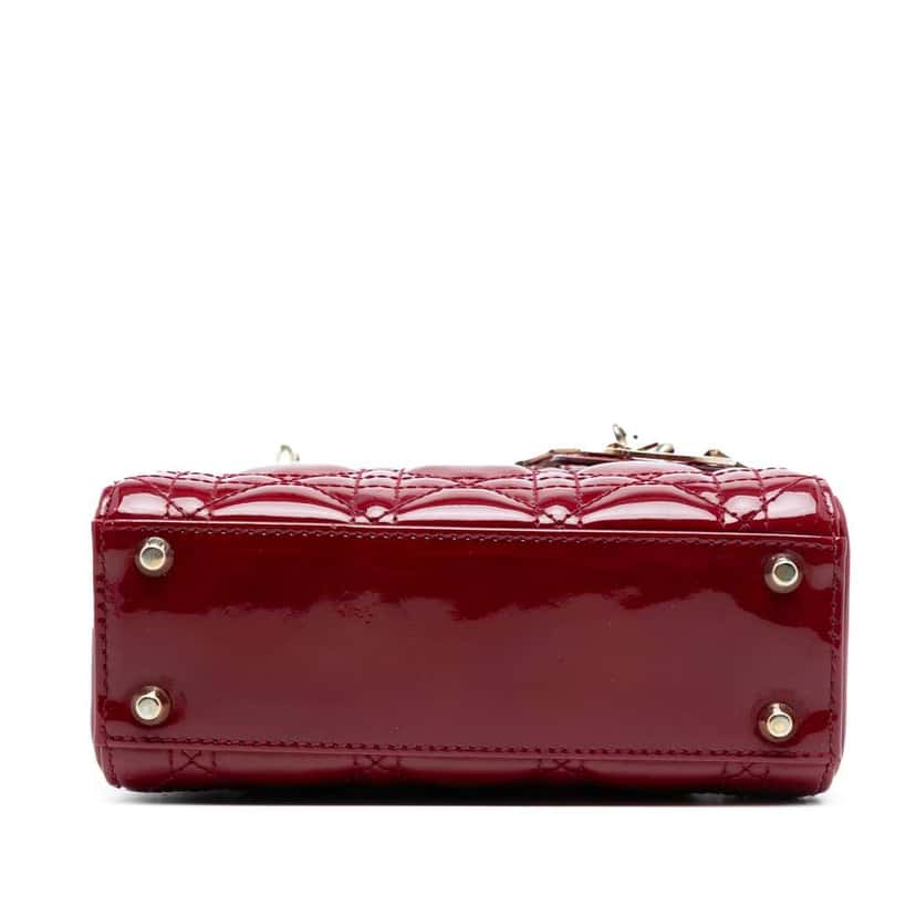 Dior Mini Patent Cannage Lady Dior Red Leather Good condition - Inside View