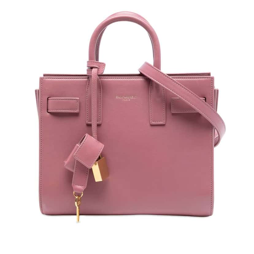 Saint Laurent Nano Leather Sac De Jour Satchel Pink Leather Good condition - Front View