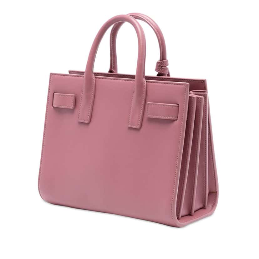 Saint Laurent Nano Leather Sac De Jour Satchel Pink Leather Good condition - Back View