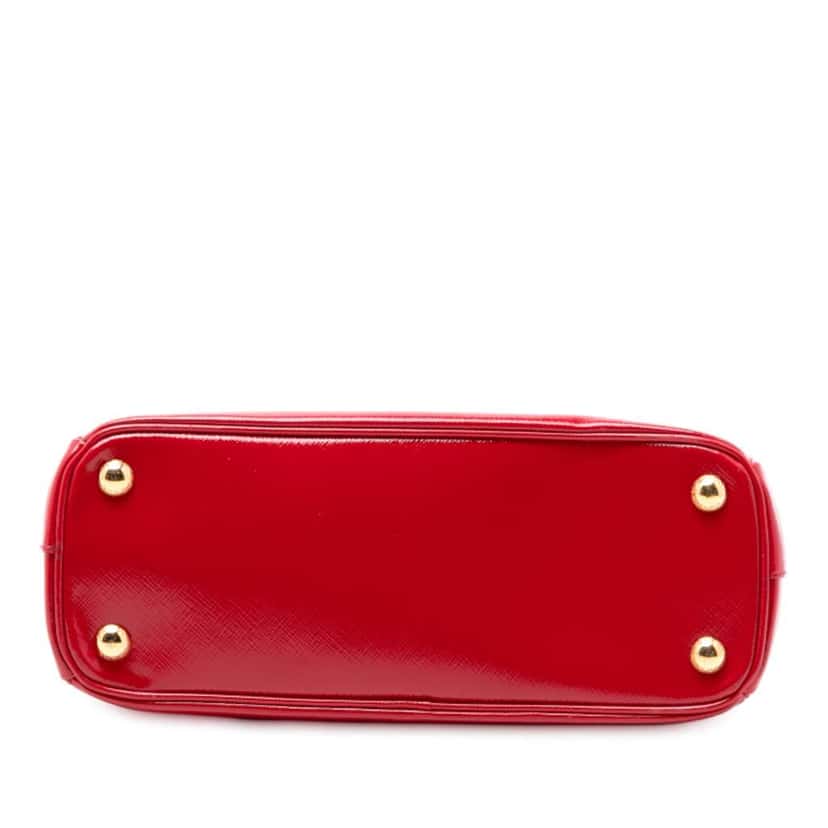 Prada Mini Saffiano Vernice Galleria Double Zip Satchel Red Leather Good condition - Inside View