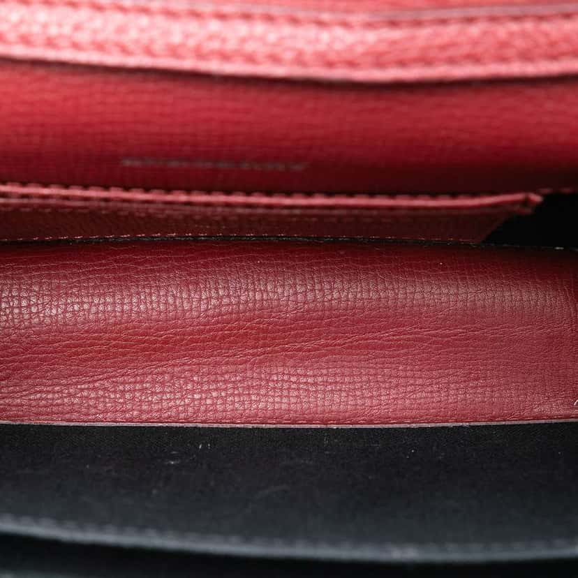 Burberry Small Leather and House Check Canvas Derby Macken Crossbody Red Leather Very good condition - Model View