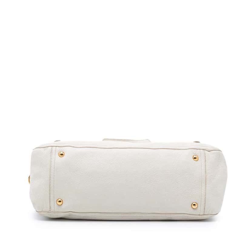 Miu Miu Cervo Deerskin East West Satchel White Leather Good condition - Inside View