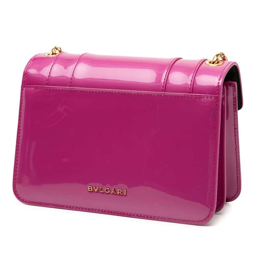 Bvlgari Patent Serpenti Forever Crossbody Pink Leather Very good condition - Back View