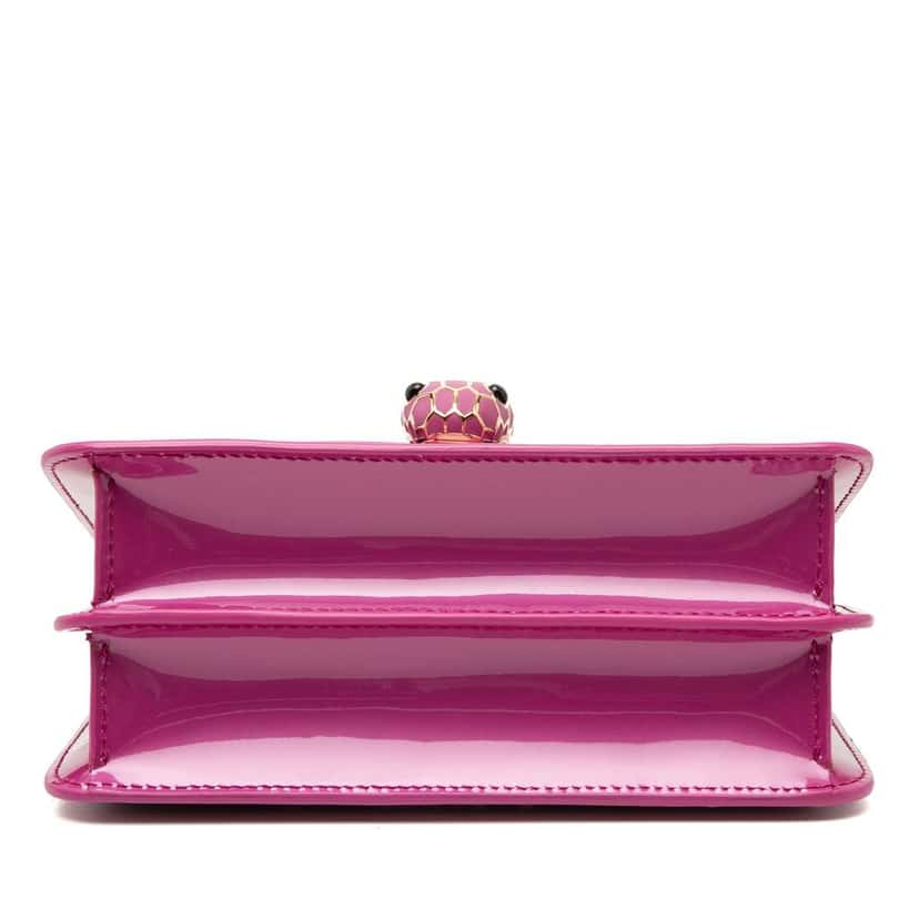 Bvlgari Patent Serpenti Forever Crossbody Pink Leather Very good condition - Inside View