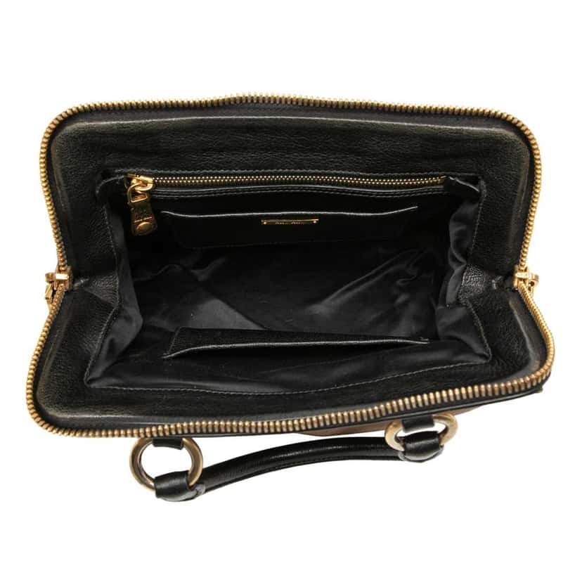 Miu Miu Bicolor Goatskin Madras Satchel Brown Leather Good condition - Model View