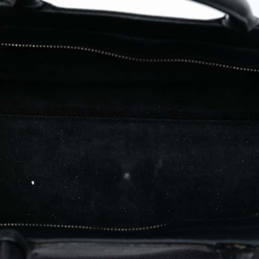 Saint Laurent Small Grained Calfskin Cabas Rive Gauche Satchel Black Leather Good condition - Model View