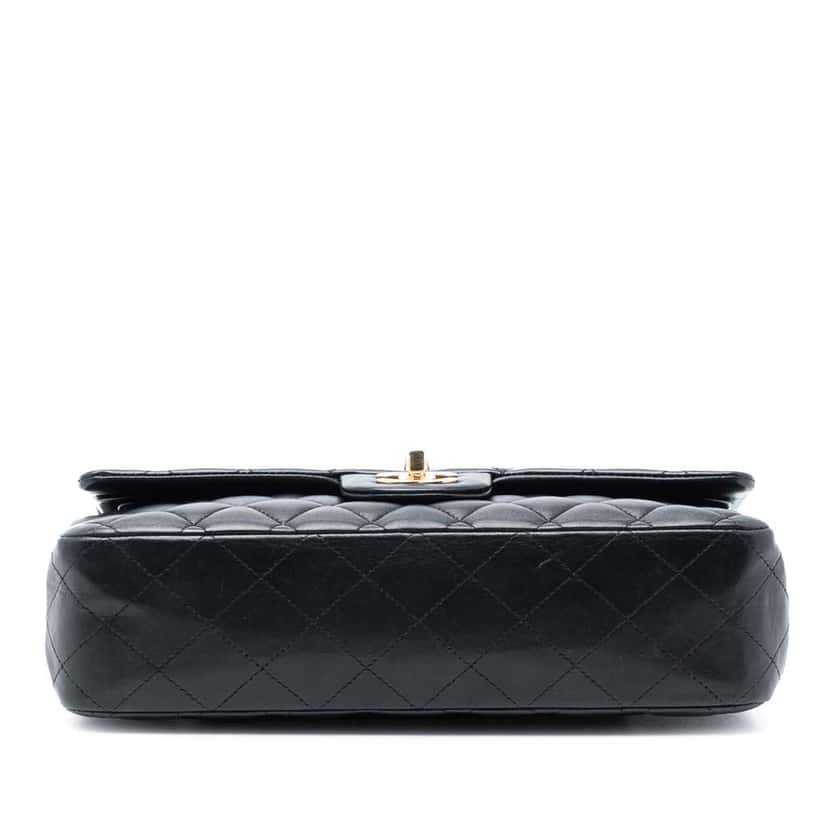 Chanel Medium Classic Lambskin Double Flap Black Leather Good condition - Inside View
