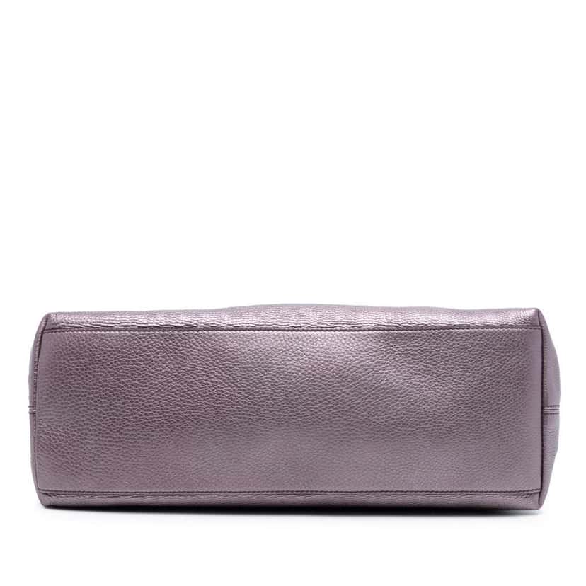 Gucci Medium Metallic Leather Soho Chain Tote Purple Leather Good condition - Inside View