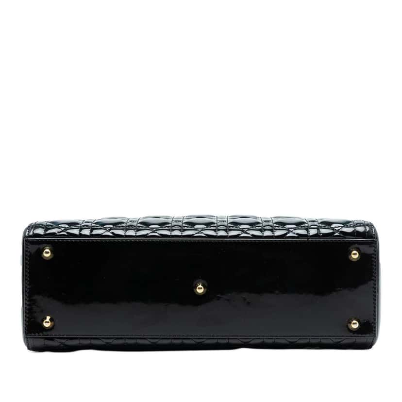 Dior Large Patent Cannage Lady Dior Black Leather Good condition - Inside View