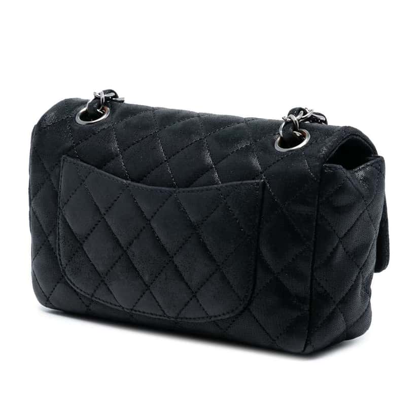 Chanel Iridescent Caviar Crystal CC Wallet On Chain Black Leather Very good condition - Back View