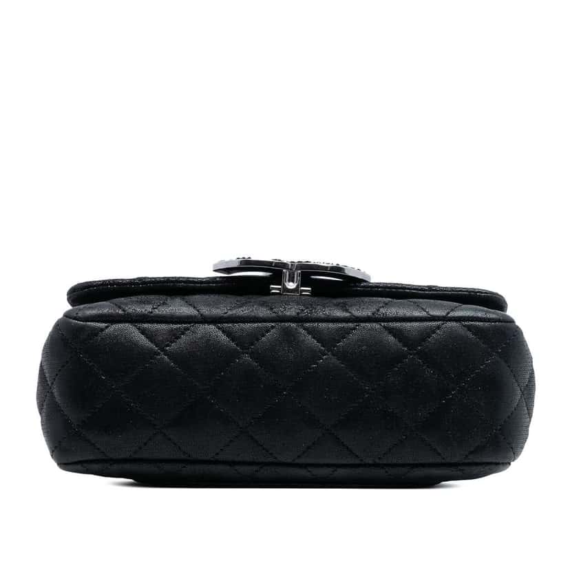 Chanel Iridescent Caviar Crystal CC Wallet On Chain Black Leather Very good condition - Inside View