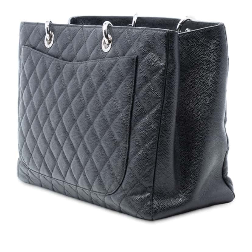 Chanel Caviar Grand Shopping Tote XL Black Leather Very good condition - Back View