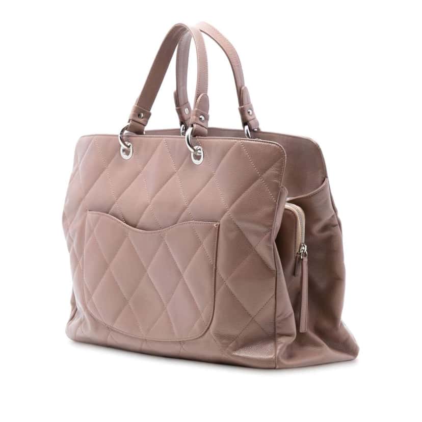 Chanel CC Quilted Caviar Timeless Tote Brown Leather Very good condition - Back View