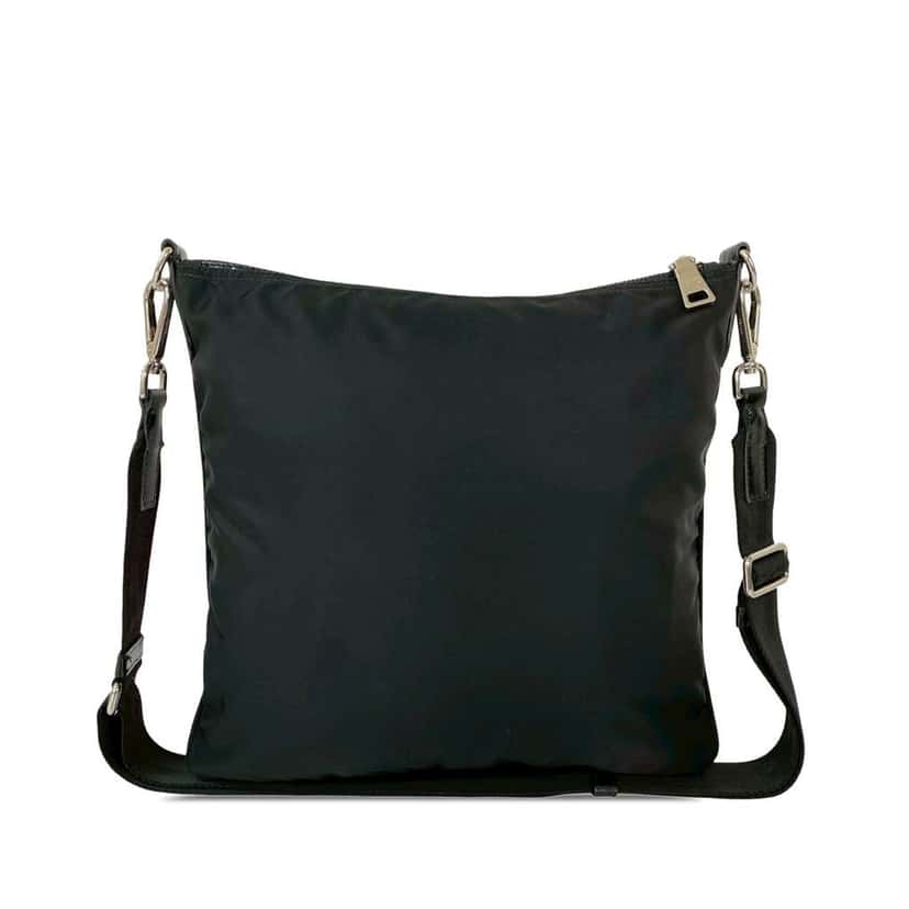 Prada Tessuto Zip Top Crossbody Black Good condition - Back View
