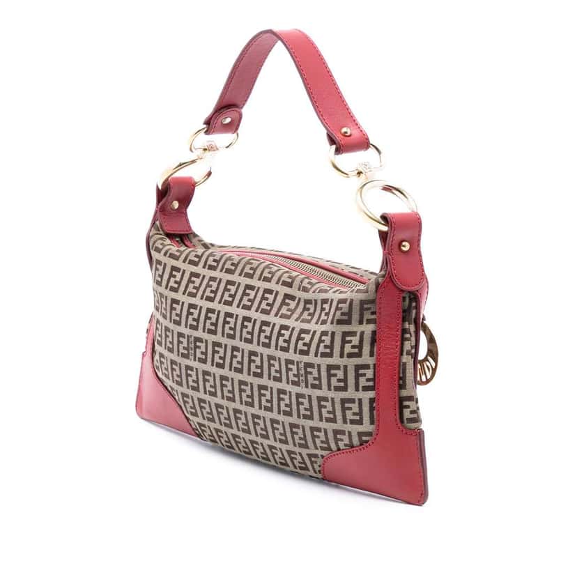Fendi Zucchino Canvas Chef Pocket Shoulder Bag Brown Canvas Good condition - Back View
