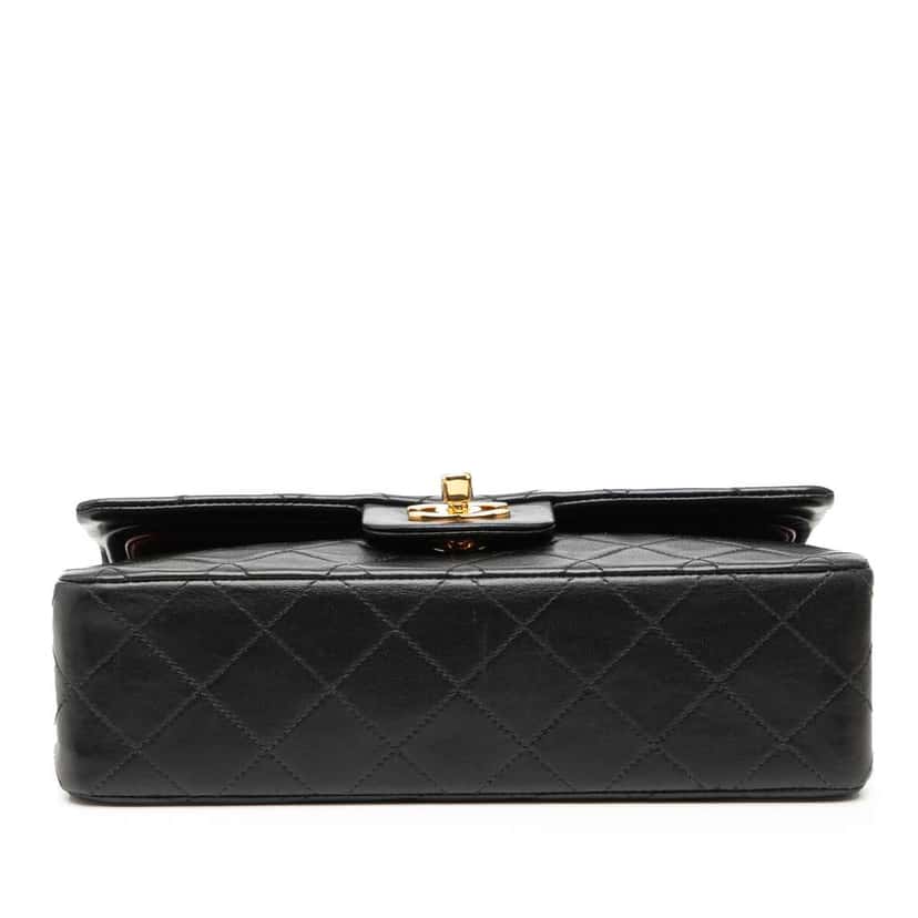 Chanel Small Classic Lambskin Double Flap Black Leather Good condition - Inside View