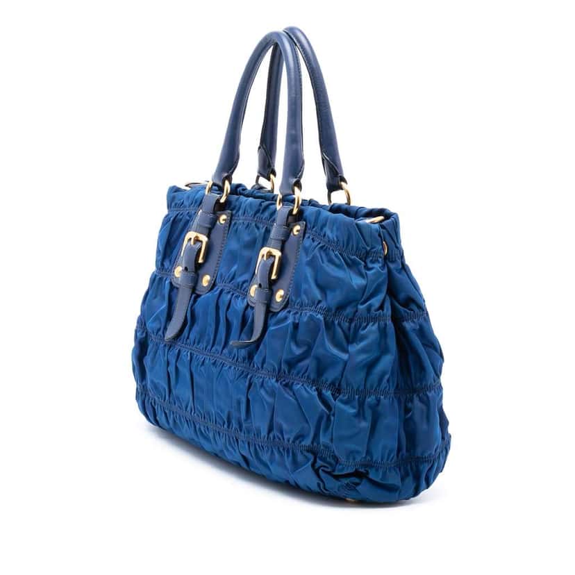 Prada Tessuto Gaufre Satchel Blue Good condition - Back View