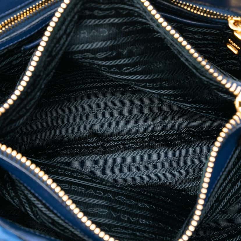 Prada Tessuto Gaufre Satchel Blue Good condition - Model View