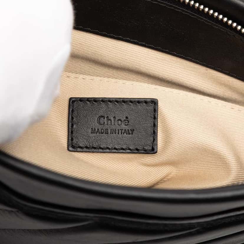 Chloé Medium Quilted Smooth Calfskin Roy Clutch Black Leather Good condition - Box View