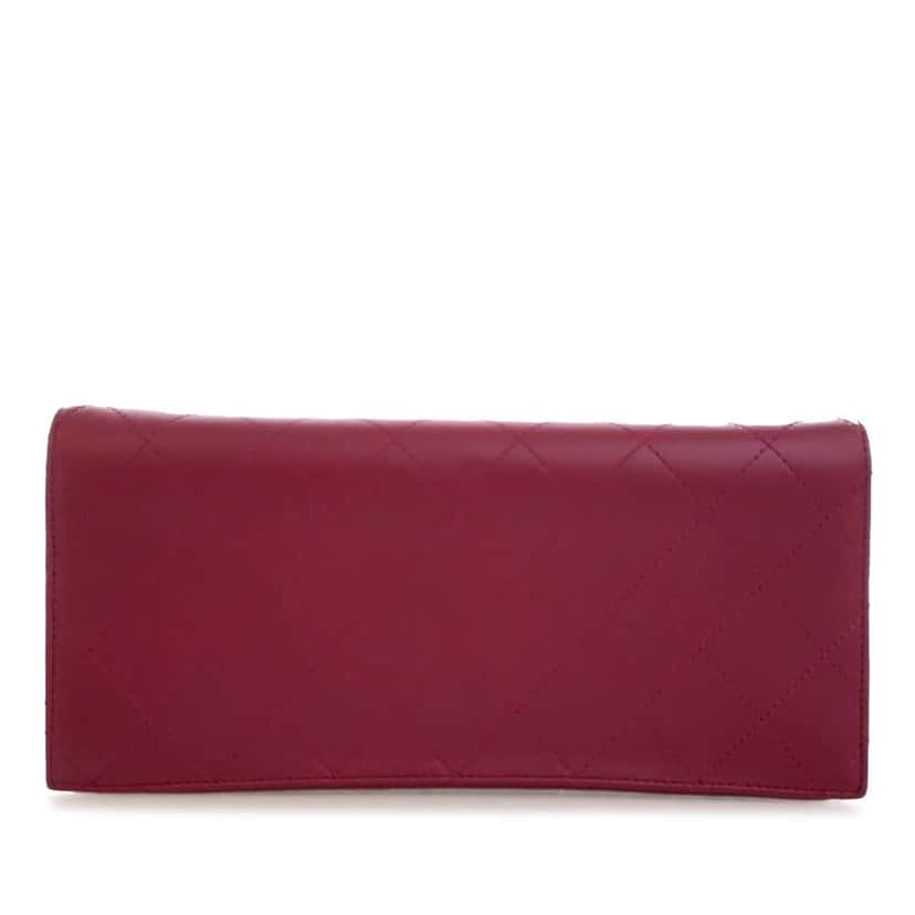 Chanel Quilted Lambskin 19 Clutch on Chain Pink Leather Good condition - Back View